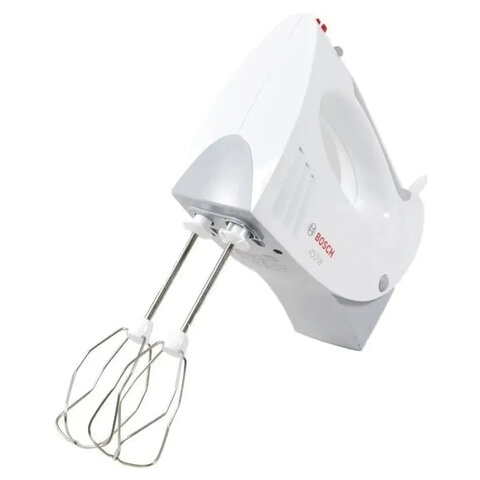 Миксер BOSCH MFQ 3540, 450 Вт, 5 скоростей, 2 венчика, 2 крюка для теста, стакан, белый, MFQ3540 - фото 1