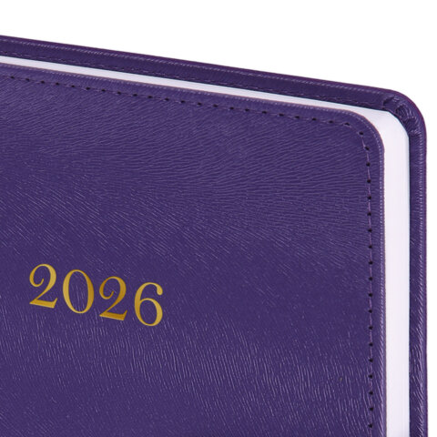 Ежедневник датированный 2026 А5 138х213 мм, BRAUBERG "Elegant", под кожу, застежка, фиолетовый, 117370 - фото 3