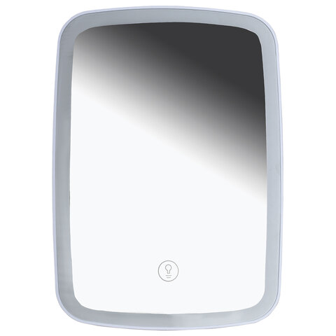 Зеркало настольное с LED-подсветкой для макияжа, 24х17 см, 3 режима свечения, аккумулятор 800 mAh, цвет белый, WBZ (ВБЗ), 609333 - фото 2