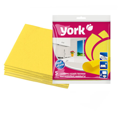 Салфетки ВИСКОЗНЫЕ универсальные, 35х35 см, КОМПЛЕКТ 5 шт., 85 г/м2, YORK, 20020 - фото 6