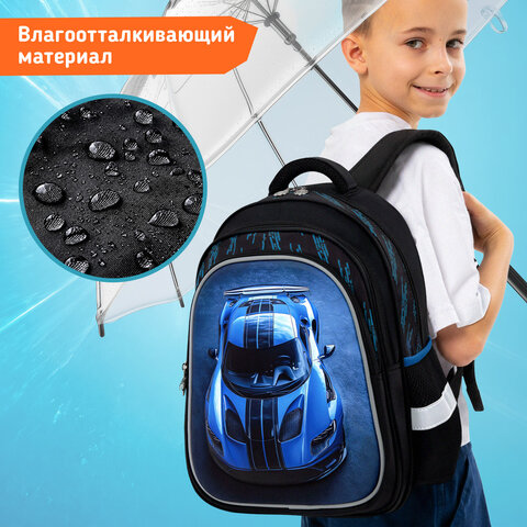 Рюкзак SNOOBAG (СНУБЭГ) FLOSSY, 2 отделения, 3 кармана, "Гонки", объемный дизайн, 40х28х18 см, 274442 - фото 12