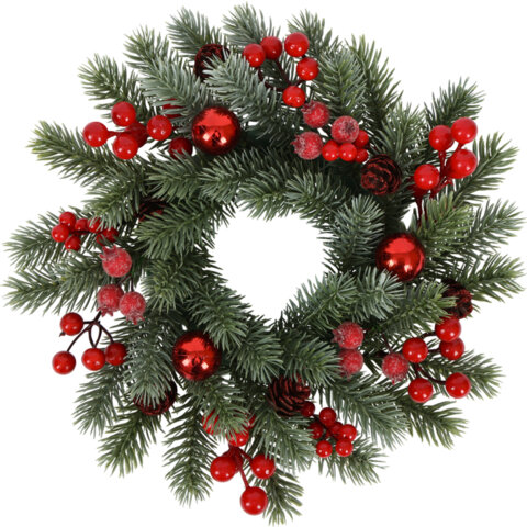 Венок новогодний заснеженный, диаметр 30 см "Зимняя сказка", с декором, литой ПЭТ, ЗОЛОТАЯ СКАЗКА, 592518 - фото 2