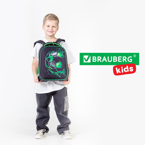 Ранец BRAUBERG KIDS START, 1 отделение, 2 кармана, "Green ball", 35х26х13 см, 272092 - фото 17
