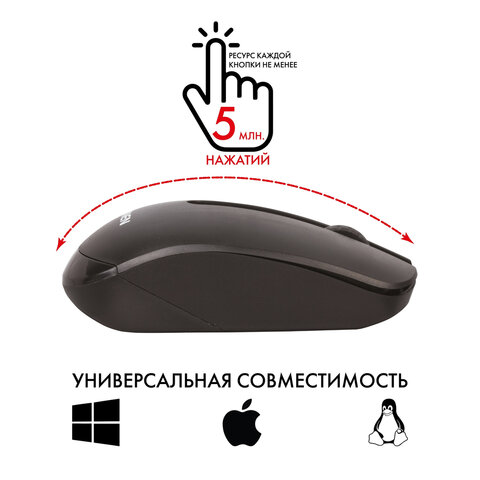 Мышь беспроводная SONNEN M-3032, USB, 1200 dpi, 2 кнопки + 1 колесо-кнопка, оптическая, черная, 512640 - фото 11