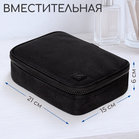 Пенал-органайзер BRAUBERG БОЛЬШОЙ, 1 отделение,1 откидная планка, ткань, 21x15x6 см, Black, 272348 - фото 8