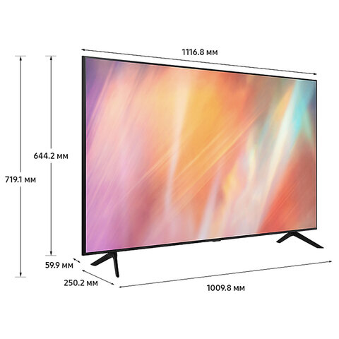 Телевизор SAMSUNG UE50AU7101, 50" (127 см), 3840x2160, 4K, 16:9, SmartTV, WiFi, Bluetooth, черный, 3219218 - фото 18