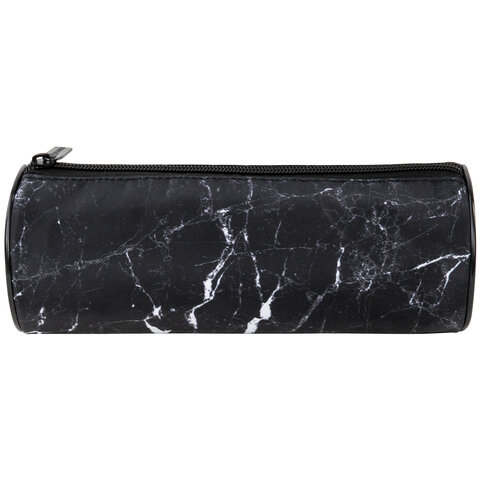 Пенал-тубус BRAUBERG, с эффектом Soft Touch, мягкий, "Black marble", 22х8 см, 271569 - фото 2
