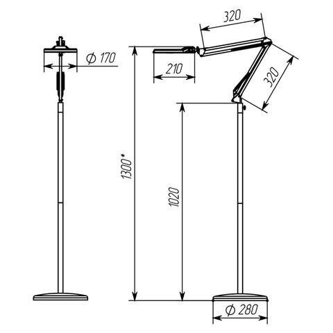 Светильник напольный Леда С20-043, ЛУПА (4,5/9 раз, стекло), торшер, светодиоды 8 Вт, высота 170 см - фото 7