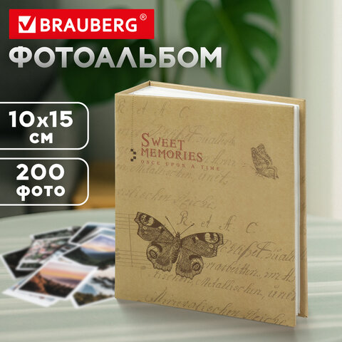 Фотоальбом BRAUBERG "Бабочка, крафт" на 200 фото 10х15 см, твердая обложка, термосварка, 391164 - фото 12