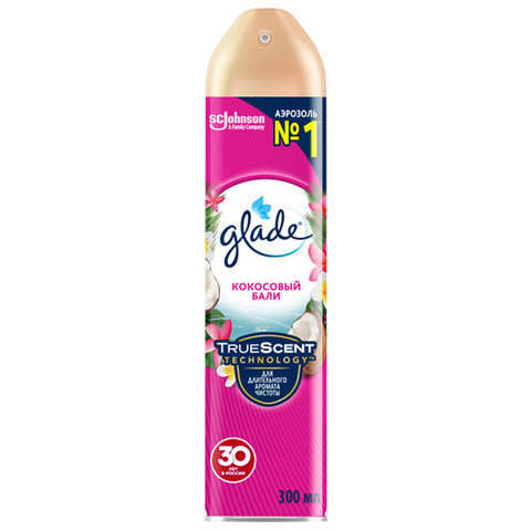 Освежитель воздуха аэрозольный 300 мл, GLADE "Кокосовый Бали", 864981 - фото 1