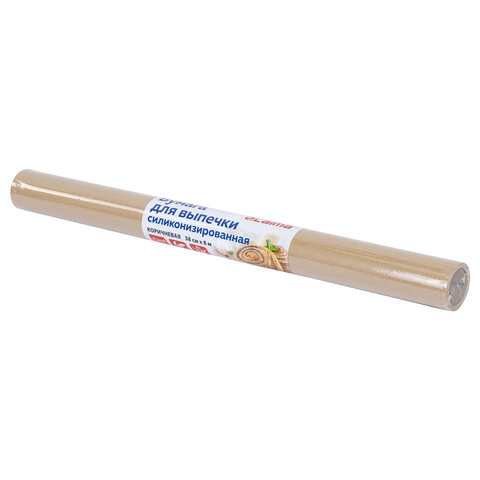 Бумага для выпечки силиконизированная, пергамент 38 см х 8 м, цвет коричневый, LAIMA, CH, 609581 - фото 1