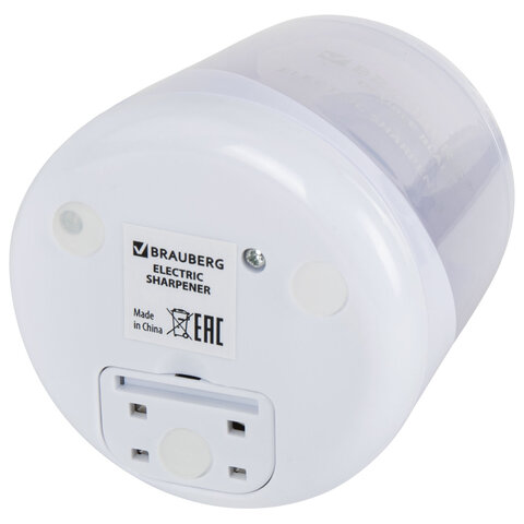 Точилка электрическая BRAUBERG DOUBLE BLADE WHITE, двойное лезвие, питание от 2 батареек, 271337 - фото 3