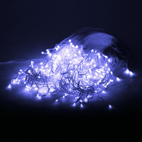 Электрогирлянда-бахрома уличная 25х0,7 м, 400 LED, холодный белый, 220 V, контроллер, ЗОЛОТАЯ СКАЗКА, 592552 - фото 6
