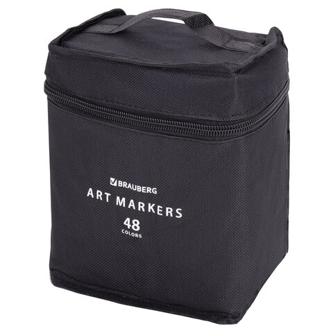 Маркеры для скетчинга двусторонние, НАБОР 48 шт., текстильный чехол, BRAUBERG, 152231 - фото 2