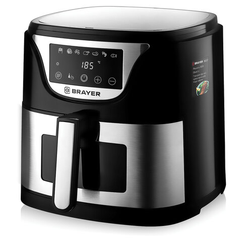 Аэрогриль BRAYER BR2037, 1500 Вт, 5 л, 7 программ, таймер, сенсорное управление, нержавеющая сталь - фото 1