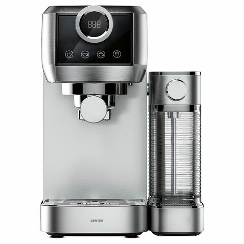 Кофеварка рожковая CENTEK CT-1170, 1350 Вт, объем 1,3 л, 20 бар, автоматический капучинатор, серая - фото 2