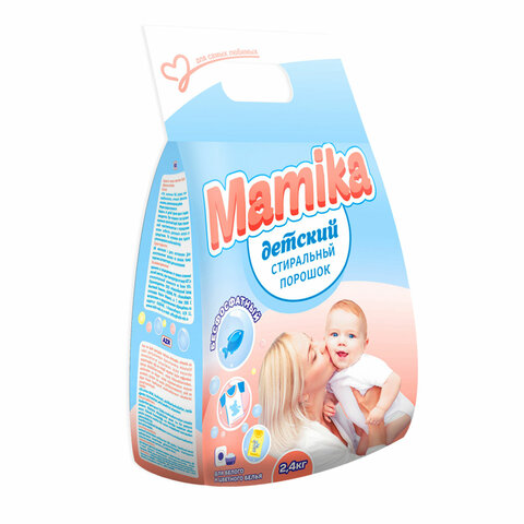 Стиральный порошок гипоаллергенный для всех типов стирки 2,4 кг MAMIKA "Детский", бесфосфатный, 595/П - фото 1