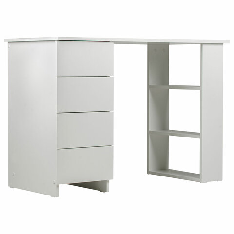 Стол письменный/компьютерный BRABIX "Scandi CD-016", 1100х500х750 мм, 4 ящика, белый, 641891, ЦБ013707-1 - фото 5