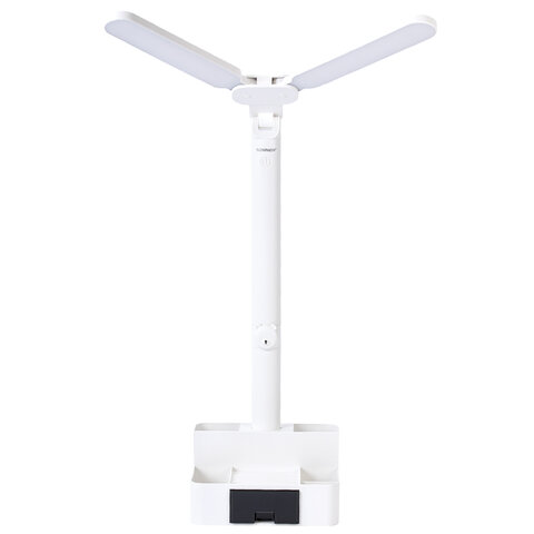 Настольная лампа / светильник беспроводная SONNEN PT-201, органайзер, USB, LED, 5 Вт, 3 режима, белый, 238781 - фото 3