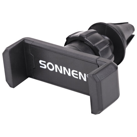 Держатель для телефона в авто на решетку вентиляции SONNEN, зажим до 85 мм, вращение 360°, 354922 - фото 1