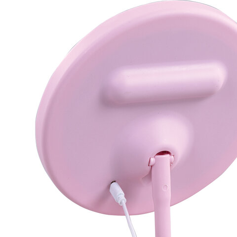 Зеркало настольное с LED-подсветкой для макияжа, диаметр 17 см, 3 режима свечения, аккумулятор 1200 mAh, цвет розовый, WBZ (ВБЗ), 609331 - фото 4