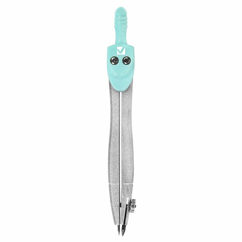 Готовальня BRAUBERG SCHOOL KIT, 11 предметов, циркуль 115 мм, циркуль 125 мм, чертежные принадлежности, мятный цвет, 210706 - фото 4