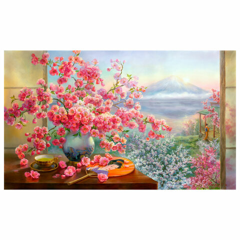Картина стразами (алмазная мозаика), 30х40 см, ОСТРОВ СОКРОВИЩ, "Букет сакуры", без подрамника, 663862 - фото 1