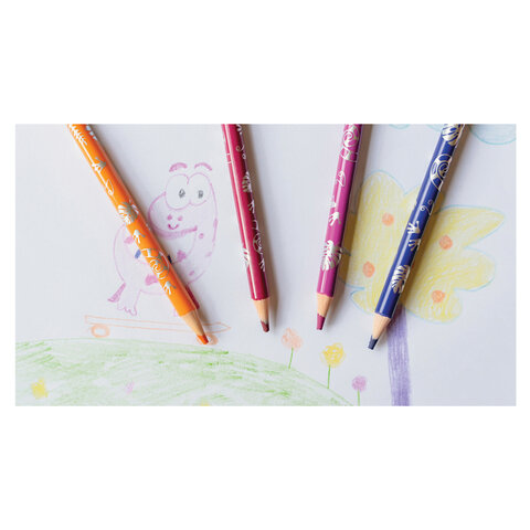 Карандаши цветные стираемые с ластиком BIC "Kids Evolution Illusion", 12 цветов, круглые, 987868  - фото 8