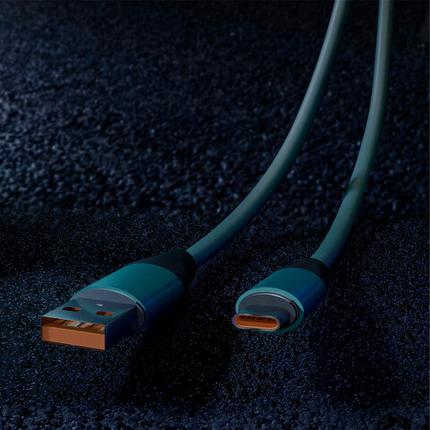 Кабель BOLD USB – Type-C, 1 м, 3 А, SMARTBUY, для быстрой зарядки и передачи данных, толстый, мятный, 18119, 3112BOLD-MINT - фото 2