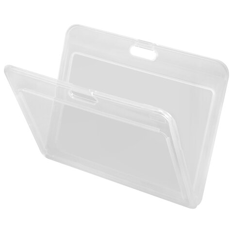 Бейдж горизонтальный (54х85 мм) на 2 карты, прозрачный, ЗАЩИТА ОТ ВЛАГИ И ПЫЛИ, BRAUBERG EXTRA, 238825 - фото 3