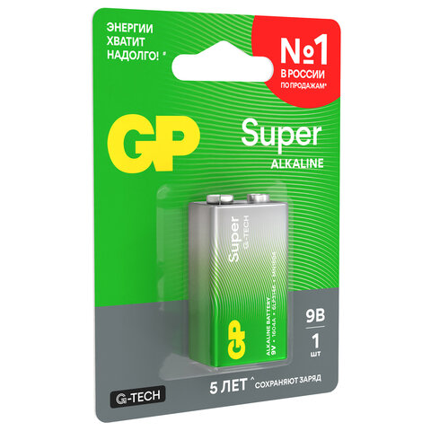 Батарейка GP Super 6LR61/Крона 9V/1604A 1604A-5CR1/1604AA21-5CRSBC1 бл/1 - фото 5