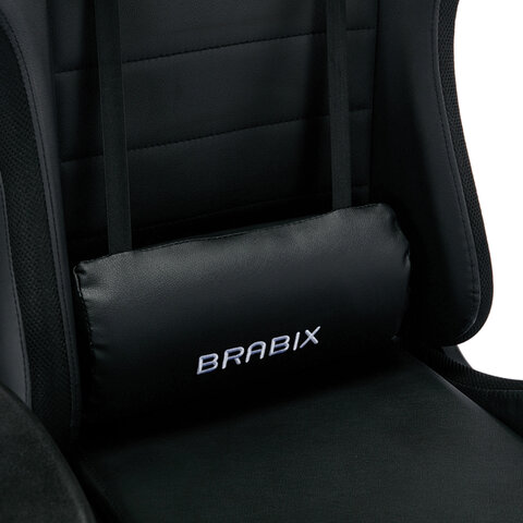 Кресло компьютерное BRABIX "Lumen GM-150 RGB", подсветка, две подушки, экокожа, черное, 532801 - фото 12