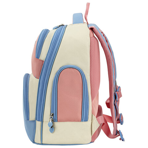 Рюкзак BRAUBERG CLASSIC, легкий каркас, премиум материал, "Tender", бежевый, 37х32х21 см, 272090 - фото 4