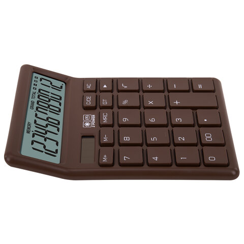 Калькулятор настольный BRAUBERG CH-12-BR (153х103 мм),12 разрядов, двойное питание, коричневый, 272961 - фото 5
