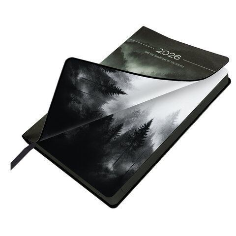 Ежедневник датированный 2026 А5 138x213 мм, BRAUBERG "Vista", под кожу, гибкий, "Mist", 117450 - фото 3