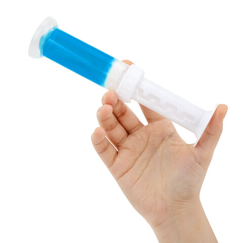 Диски гелевые, освежитель и очиститель для унитаза / писсуара, 8 дисков 44 г, LAIMA, "Океан", шприц, 609796 - фото 6