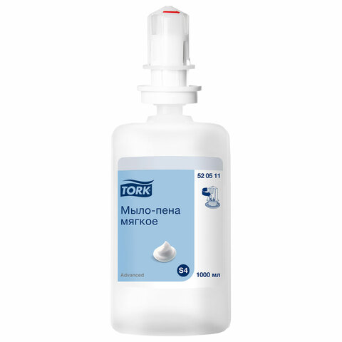 Картридж с жидким мылом-пеной одноразовый TORK (Система S4) Advanced, мягкое, 1 л, 520511 - фото 1