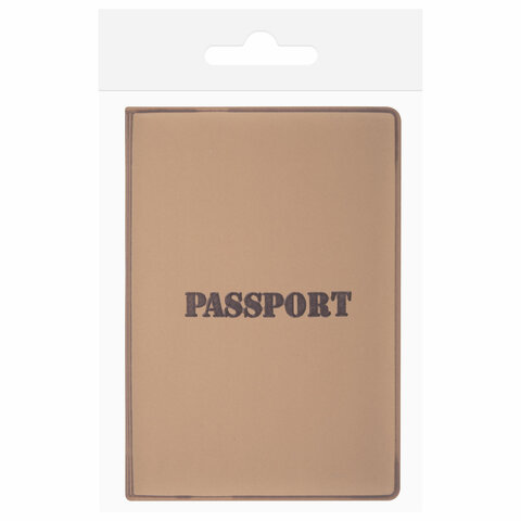 Обложка для паспорта, мягкий полиуретан, "PASSPORT", коричневая, STAFF, 238406 - фото 9