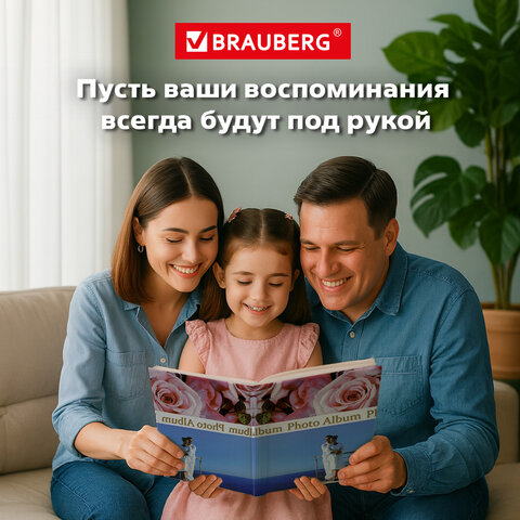 Фотоальбом BRAUBERG на 304 фотографии 10х15 см, твердая обложка, "Романтика", голубой с розовым, 390675 - фото 18