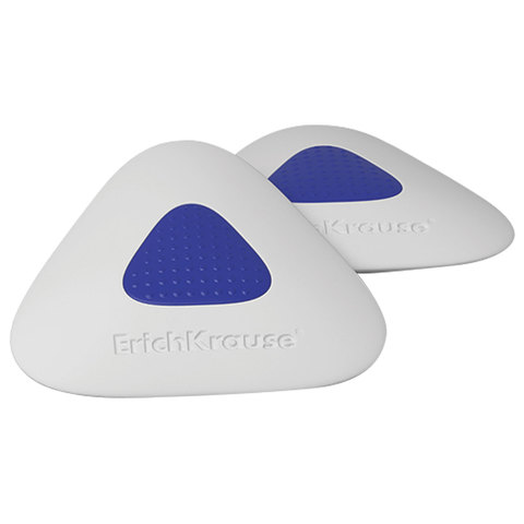Ластик ERICH KRAUSE "SmartWay Mini Triangle", 37х35х9 мм, белый, треугольный, пластиковый держатель, 45552 - фото 1