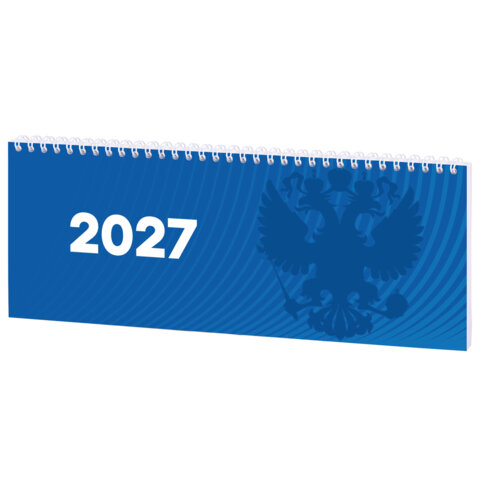 Планинг датированный 2027 285х112 мм, STAFF, гребень, картонная обложка, 64 листа, "Символика РФ", 117853 - фото 1
