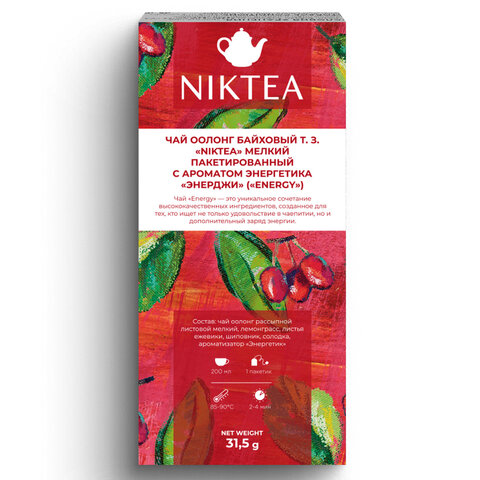 Чай NIKTEA "Энерджи" оолонг со вкусом энергетика, 21 пакетик в конвертах по 1,5 г, TALTHA-DP0100 - фото 5