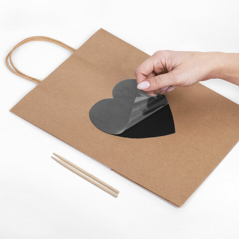 Пакет подарочный КОМПЛЕКТ 7 шт., 26x13x32 см, скретч-слой + стилус, "Heart on Kraft", ЗОЛОТАЯ СКАЗКА, 591971 - фото 7