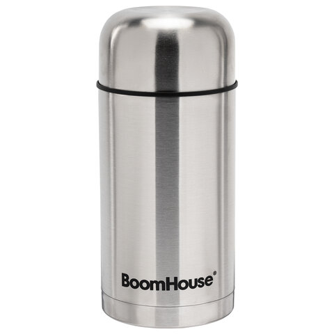 Термос 1 л для еды/напитков с широким горлом, BOOMHOUSE (БУМХАУС) WIDE, нержавеющая сталь SUS304, серебристый, 700320 - фото 2