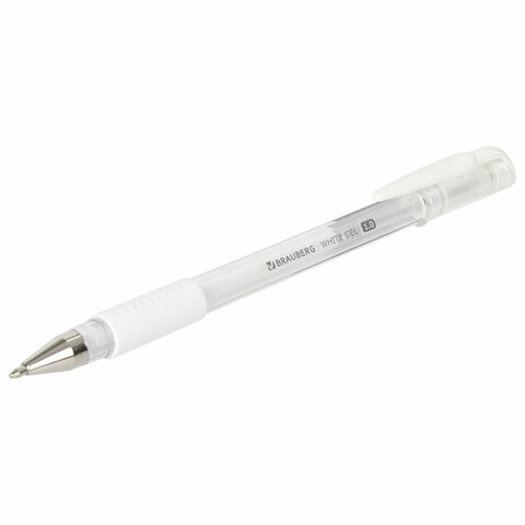 Ручка гелевая с грипом BRAUBERG "White", БЕЛАЯ, пишущий узел 1 мм, линия письма 0,5 мм, 143416 - фото 6
