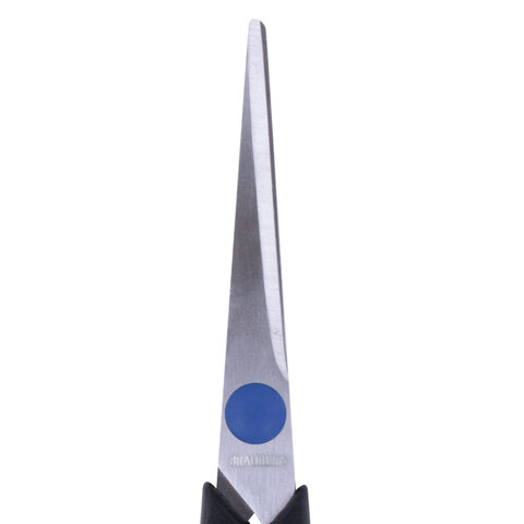 Ножницы BRAUBERG "Soft Grip", 165 мм, черно-синие, резиновые вставки, 3-х сторонняя заточка, 230761 - фото 5