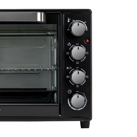 Мини-печь электрическая SONNEN EO-HL38K, 2000 Вт, 38 л, 3 режима нагрева, режим конвекции, таймер, механическое управление, черная, 458306 - фото 4