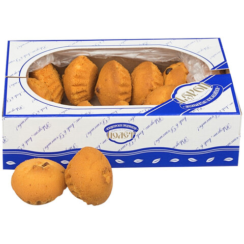 Печенье бисквитное ПОЛЕТ "Мини-кексы с изюмом", 500 г, картонная коробка, 1411 - фото 1