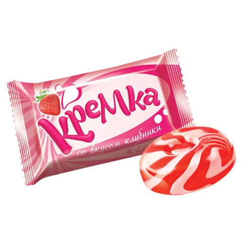 Карамель леденцовая КРЕМКА со вкусом клубники и сливок, 1 кг, РНК660 - фото 2