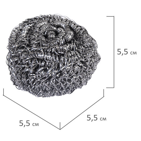 Губка (мочалка) металлическая спиральная 15 г, для посуды, гриля, плиты, LAIMA (ЛАЙМА), 700061 - фото 4